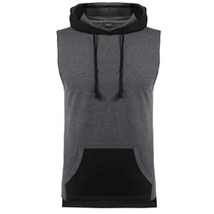 Factory Wholesale Custom Mens Sleeveless Running Slim Fit Sports Gym Training Cut off Casual wear Sleeve less Hoodies