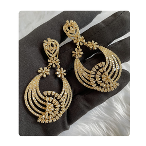 Pendientes de diamantes naturales de calidad superior, oro amarillo de 14 quilates, compromiso de pureza, regalo de boda, hecho en La India para mujer - Product Image 2