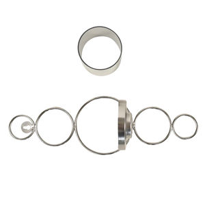 Contenedor de velas de pared redondo grande de lujo en metal y vidrio Diseño simple para una decoración elegante y suministros de iluminación elegantes - Product Image 2