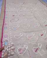 Sari Dhakai Jamdani en coton de haute qualité à prix abordable pour femme, prêt-à-porter, entièrement cousu, séchage rapide, bleu, vert, doré