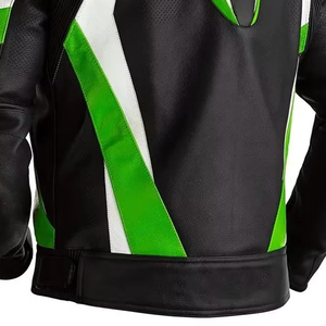 Chaqueta de Motociclista para Hombre de Alta Calidad, Fabricada con Material de Cuero Ligero y Transpirable, con Diseño Personalizado Teñido Liso - Product Image 4