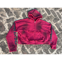 Ensemble de survêtement d'hiver grande taille imprimé effet usé respirant pour l'extérieur, 480 GSM, 100% Coton, comprenant un sweat à capuche oversize et un pantalon de survêtement