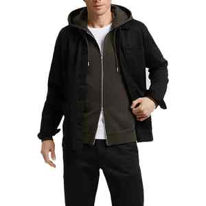 Chaqueta Deportiva de Invierno para Hombre al por Mayor, con Capucha, Cremallera, Cortavientos, Bordada, Informal - Product Image 1