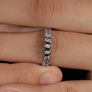 Anillo de Compromiso Destiny Jewellery de 1.00 Ct, Chapado en Oro Blanco de 14K con Diamante Certificado por IGI, Regalo de Aniversario de Lujo para Mujer - Product Image 3