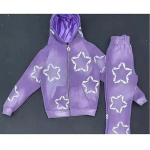 ¡Novedad de 2024! Conjunto de chándal para hombre con capucha con cremallera y diseño de estampado de farol, estilo callejero de chándales holgados para hombre - Product Image 3