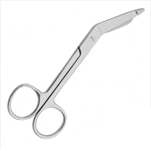 Ciseaux à pansements Lister en acier inoxydable de haute qualité pour droitiers avec lames angulées, instrument médical chirurgical - Product Image 1