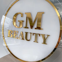 Enseigne ronde personnalisée rétroéclairée en acrylique, décoration murale pour studio de beauté, enseigne commerciale lumineuse LED sur mesure, signalétique pour salon de manucure