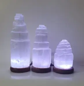 SELENITE-Lámpara de torre para meditación, Feng Shui y decoración del hogar, precio al por mayor