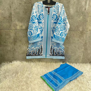 Shalwar kameez ในผ้าฝ้ายนำเข้าพิมพ์ลายสดใสเหมาะสำหรับวันฤดูร้อนในไซส์ XL & XXL - Product Image 1