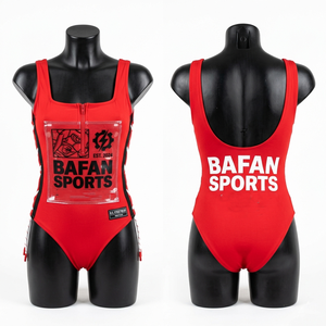 Traje de Baño de Una Pieza de Alta Calidad, 210 GSM, Nailon y Spandex, Color Marrón, Estilo Racerback con Paneles, Logotipo Personalizado, para Mujer - Product Image 6