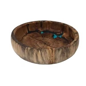 Bol de service en bois en résine rose moderne supérieur fait à la main de taille moyenne idéal pour les collations et la vaisselle à manger - Product Image 3