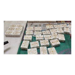 Nouvelle boîte d'incrustation de marbre de Collection de cadeaux de fantaisie classique traditionnelle avec nacre naturelle polie pour la boîte de rangement de bijoux - Product Image 4