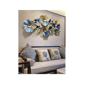 Décoration murale intérieure de luxe cadre en fer forgé art mural en métal feuille fleur salon élégant miroir mural suspendu pièces d'affichage mural - Product Image 1