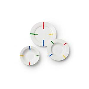 Be-Kct0017 Service de table en porcelaine rayé multicolore 18 pièces - MULTICOLORE - Product Image 2