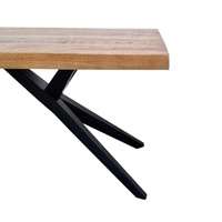 Table à manger en bois massif Akku Arts |   Conception industrielle à pieds en X |   Pliable et fait main |   Finition antique |   Meubles de maison sous garantie 3 ans