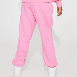 Survêtement en tissu polaire doux pour filles avec/impression de logo personnalisé et manches longues prix de gros ensemble de jogging de couleur unie 2026 - Product Image 3