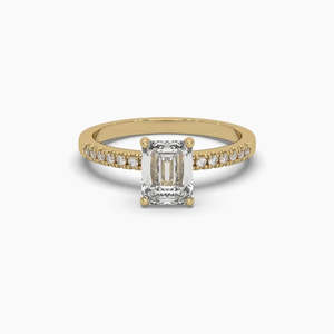 Bague solitaire élégante en diamant taille émeraude 1,00 ct, couleur F, clarté VS, diamant de laboratoire en or 14 carats, pour cadeau de mariage ou d'anniversaire - Product Image 1