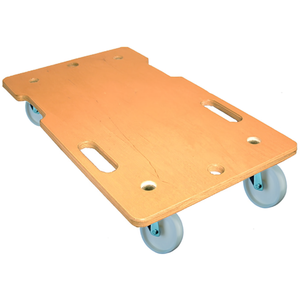 75 mm Wheel Diameter Transport Trolley 150 kg Capacity L 600 mm W 350 mm Plastic-wood BS Casters Recessed Handle Utility <b>Cart</b> - Product Image 3