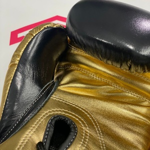 Guantes de Boxeo Negros y Dorados con Cordones, Sin Boxeo No Hay Vida, de Cuero Vacuno Genuino, para Sparring, Más Vendidos y en Tendencia - Product Image 5