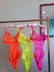Conjunto de Body de Encaje Rojo para Mujer, Lencería Sexy Transparente con Bordado, Ropa Interior de Dos Piezas, Hecho en Turquía, Personalización al por Mayor - Product Image 3