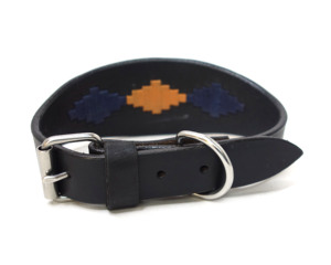 Collar de perro de cuero bordado hecho a mano | Banda de cuello para mascotas de cuero genuino - Product Image 2