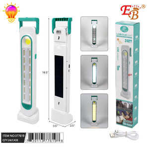 Lampada da Campeggio COB a Ricarica Solare 16.5W, 24 Pezzi/Confezione, Corpo in Plastica ABS Bianca, LED per Uso Esterno e Giardino, Certificata ROHS IP65 - Product Image 1