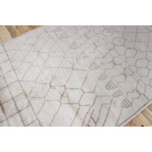 Alfombra Turca Vintage, Alfombra Grande de 5.6x8.2 pies, Alfombra de Lana Geométrica Blanca y Marrón - Product Image 2