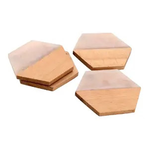 Gorgeous Marble Wood Square Coaster Acacia Wooden Black Marble Coaster Handicraft is made of natural Wood at Reasonable Price