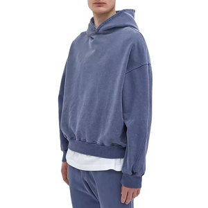 Men Hevyweight Loopback 450GSM Cotton No <b>String</b> Custom Vintage Wash Oversized Boxy washed Hoodies - Product Image 1