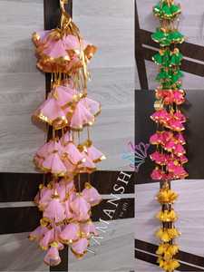 Traditionnel multicolore nouveauté 2024 4 FT Net tissu avec Gota dentelle bouquet tentures guirlandes décoratives pour la décoration de mariage - Product Image 5