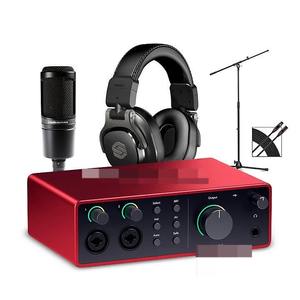 Interface audio USB Scarlett 4i4 4x4, bundle d'enregistrement studio complet avec microphone à condensateur, filtre, casque, câble XLR - Product Image 1