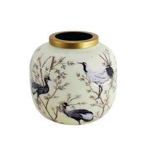 Jarrón de Flores de Metal y Hierro, Anillo Adhesivo, Esmalte, Latón, Color Dorado, Tamaño Personalizado, Jarrón de Mesa Moderno de Alta Calidad, Decoración Navideña para el Hogar - Product Image 1