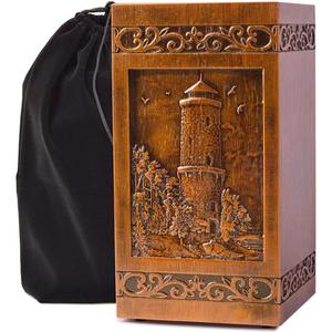 Urnas de madera para cenizas humanas o urnas de madera grabadas para urnas para adultos con suministros funerarios terminados de la mejor calidad de la India - Product Image 3