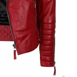 เสื้อแจ็คเก็ตหนังแท้ผู้ชายแขนยาวโลโก้มหาวิทยาลัย - Product Image 6