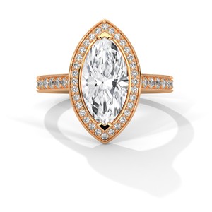 Anillo Solitario Halo con Moissanita Corte Marquise de 2.0ct, Plata de Ley 925, Anillo de Compromiso - Product Image 3