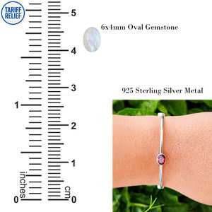 Bracelet empilable en argent sterling 925 ovale péridot avec pierres précieuses pour femme - Product Image 3
