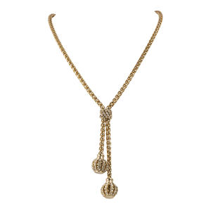 สร้อยคอทองเหลืองคุณภาพสูงสำหรับผู้หญิง ผลิตในอิตาลี ประดับด้วยทรงกระบอกประดับเพชร - Product Image 2