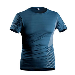 T-shirts sportifs en sérigraphie avec logo personnalisé, tissu tricoté, matière en spandex et polyester, coupe ajustée, qualité supérieure, OEM pour hommes - Product Image 1