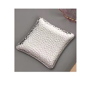 Greatest Quality <b>Set</b> of <b>6</b> Aluminium <b>Mug</b> Glass Coaster <b>Set</b> With Holder Silver Color Tea Coffee Coaster in Bulk - Product Image 3