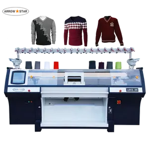 Machine à tricoter plate informatisée à trois systèmes de 72 pouces de marque Arrow Star pour couverture