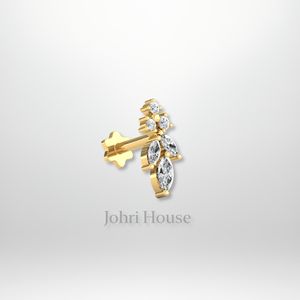 Lujo 14K Piercing joyería pendientes VVS DEF laboratorio Real cultivado y diamantes naturales IGI GIA certificado venta al por mayor Dropshipping - Product Image 6