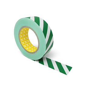 LongLife - Cinta de Marcado de Suelo, autoadhesiva 75mm, Verde/Blanco - LG75-GW - Product Image 1