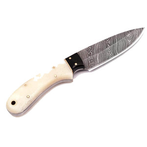 Jexmoo มีดสกินเนอร์เหล็กดามัสกัสทำด้วยมือแบบกำหนดเองพร้อมด้ามจับไม้เรซินและปลอกหนังเหมาะสำหรับเป็นของขวัญในการตั้งแคมป์และล่าสัตว์ - Product Image 4