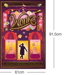 Art Deco Style 'Never Let Them Steal Your Dreams' Wonka <b>Poster</b> Black Frame Paper Material for Wall Use - Product Image 3