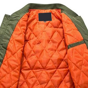 Chaqueta bomber acolchada de calle con puños acanalados chaqueta bomber informal ligera para hombre - Product Image 6