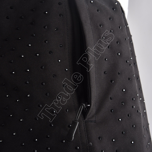 Pantalon cargo unisexe noir avec cordon de serrage à la taille, respirant, en polyester, style streetwear, coupe adulte - Product Image 4