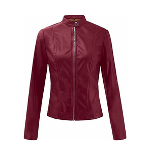 Chaquetas de cuero transpirables para mujer, ropa de invierno hecha a medida, chaqueta de cuero PU para mujer a la moda - Product Image 3