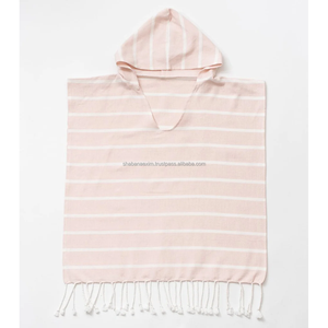 Nouveau design Poncho à capuche rayé personnalisé en coton fait main turc et indien, serviette de bain rayée - Product Image 3