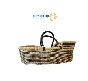 Eficaz Rattan Seagrass Basket Tecido Bebê Mudando Basket Moses Uso Interno Feito No Vietnã