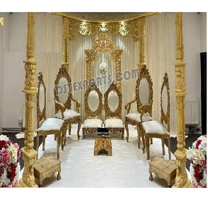 Sillas de Madera Vedi para Ceremonias de Boda Gujarati en Venta, Sillas Mandap para Bodas del Sur de la India, Sillas Elegantes para Bodas Tamilas en EE. UU. - Product Image 1